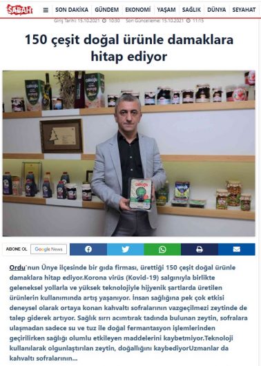 150 ÇEŞİT DOĞAL ÜRÜNLE DAMAKLARA HİTAP EDİYOR.